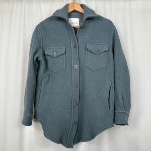 Wilfred Free Womens The Ganna Merino Wool Shacket 2XS Gray Shirt Jacket